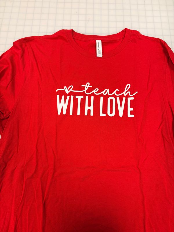 (XL) Teach with Love - Long Sleeve Red