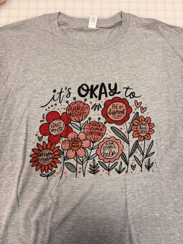 (XL) It's Okay - Short Sleeve Heather Grey