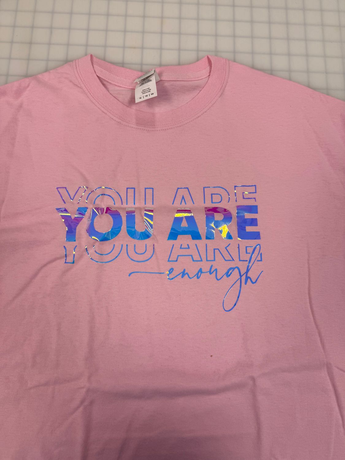 (XL) You Are Enough  - Short Sleeve Pink