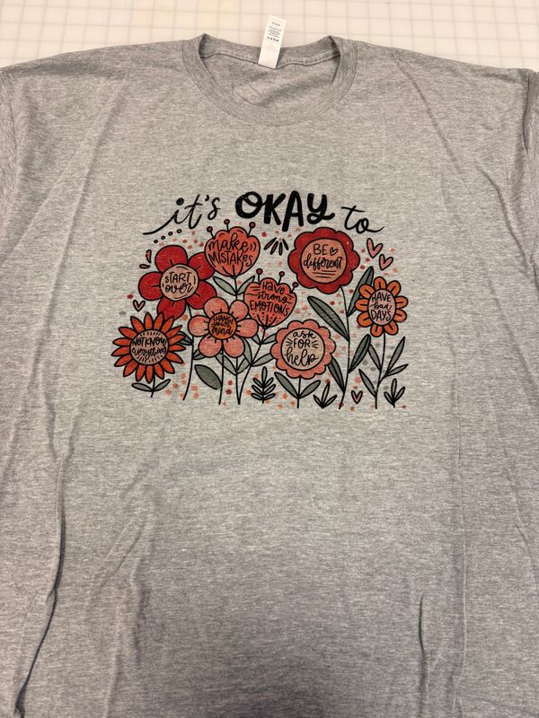 (2X) It's Okay - Short Sleeve Heather Grey