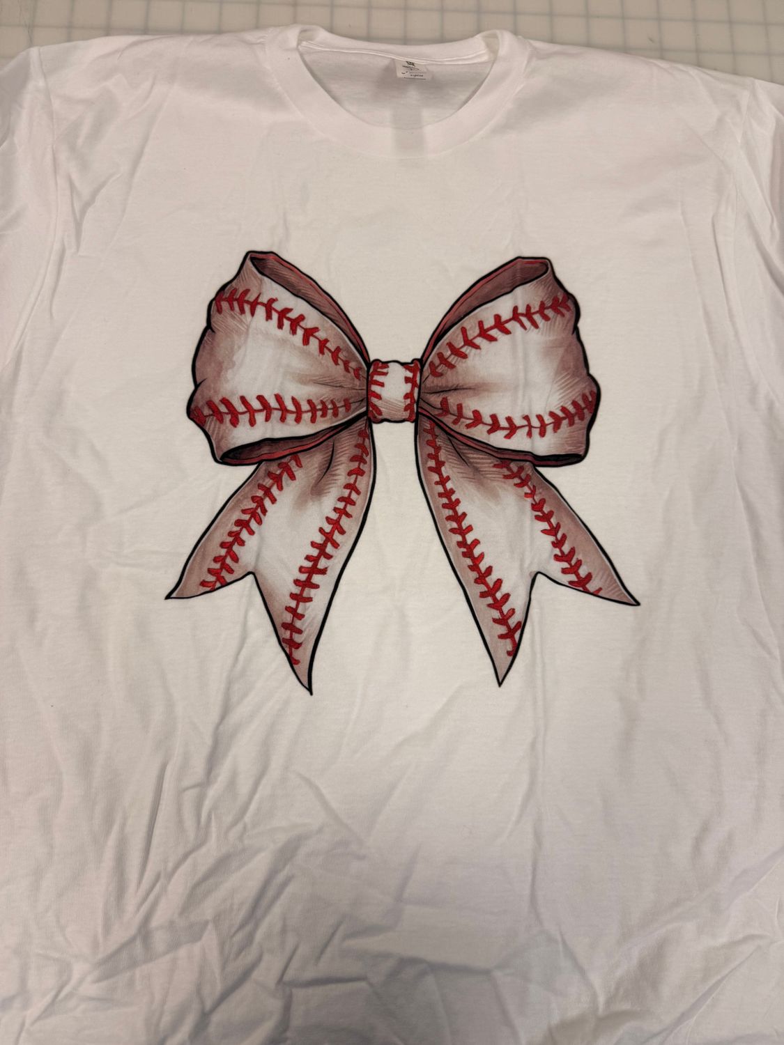 (L) Baseball Bow  - Short Sleeve Silver