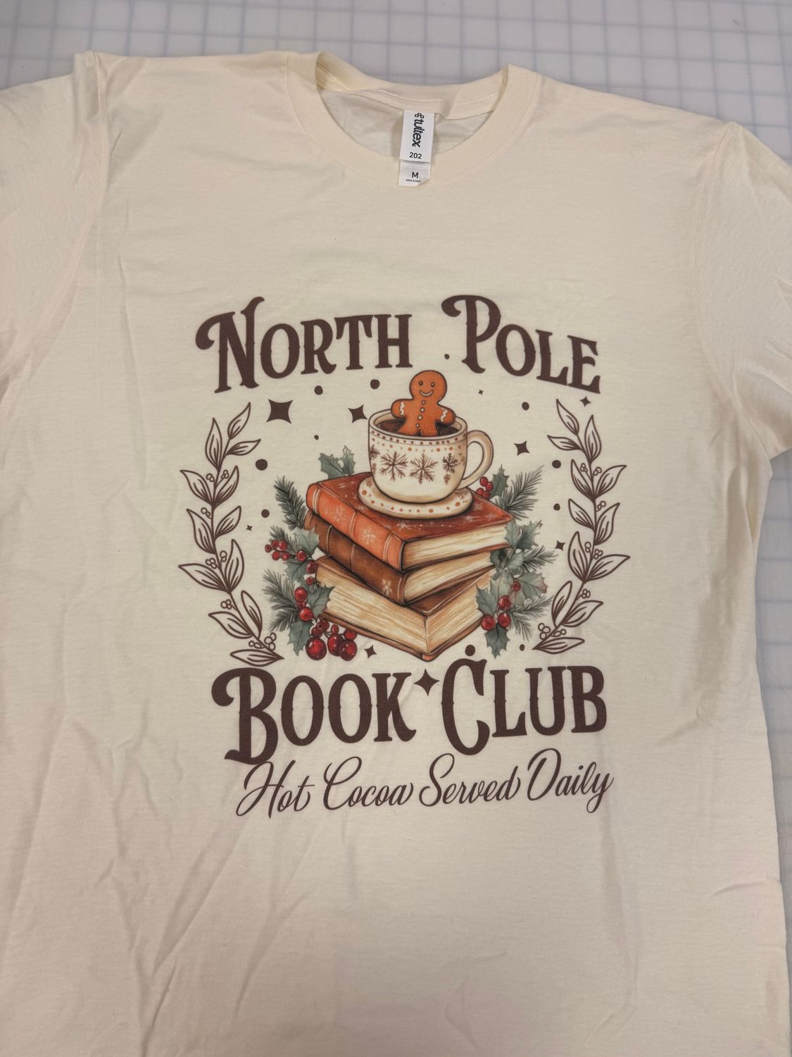 (M) North Pole Book Club - Short Sleeve Natural