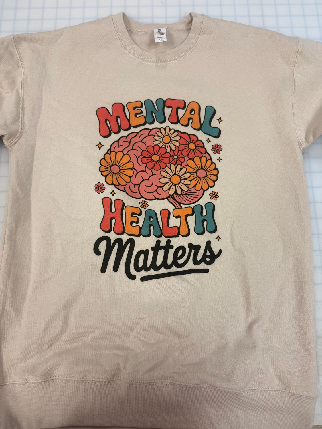(XS)  Mental Health Matters - Fleece Crew Natural