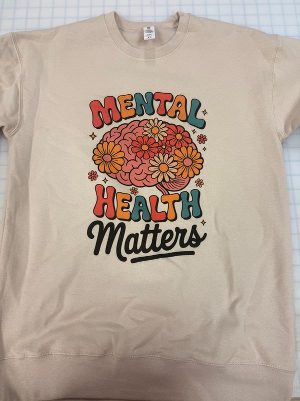 (XS)  Mental Health Matters - Fleece Crew Natural