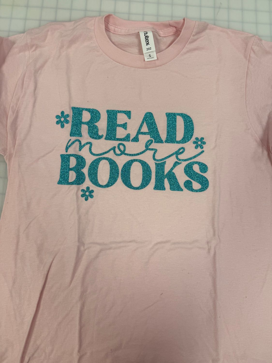 (S) Read More Books - Short Sleeve Pink