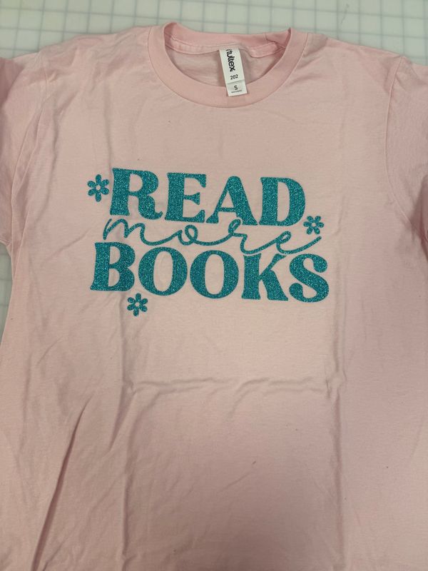 (S) Read More Books - Short Sleeve Pink