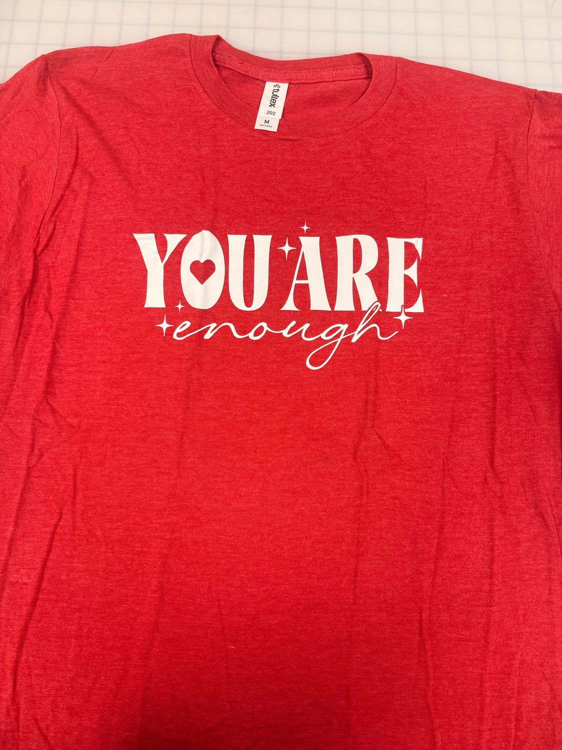 (M) You Are Enough  - Short Sleeve Heather Red