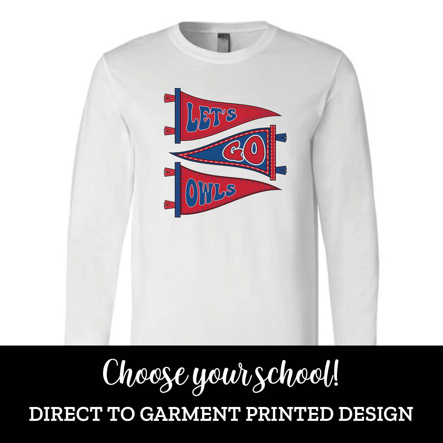 School 3 Pennants Long Sleeve