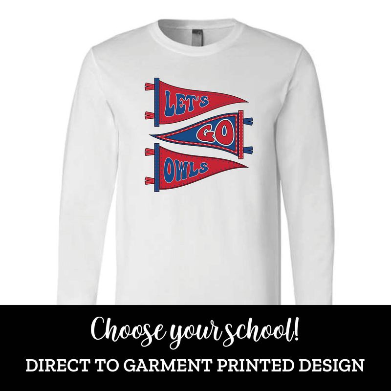 School 3 Pennants Long Sleeve School 3 Pennants Long Sleeve