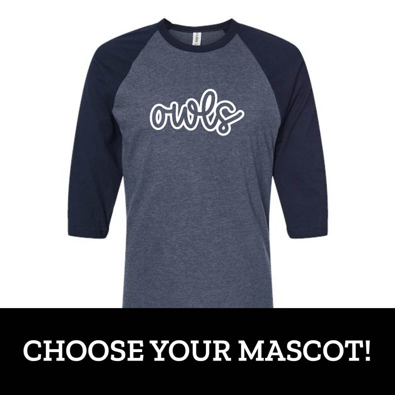 Customizable School Script Raglan Customizable School Script Raglan