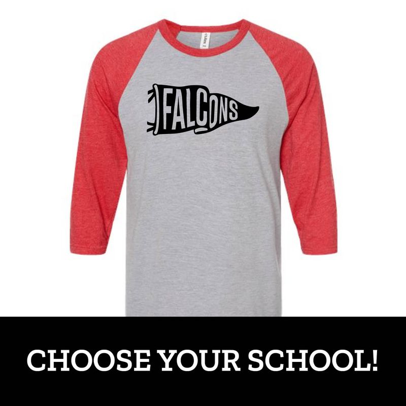 Customizable School Pennant Raglan Customizable School Pennant Raglan