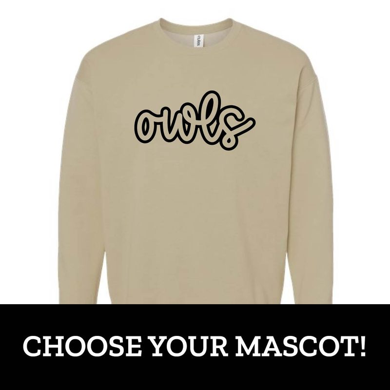 Customizable School Script Fleece Crew Customizable School Script Fleece Crew