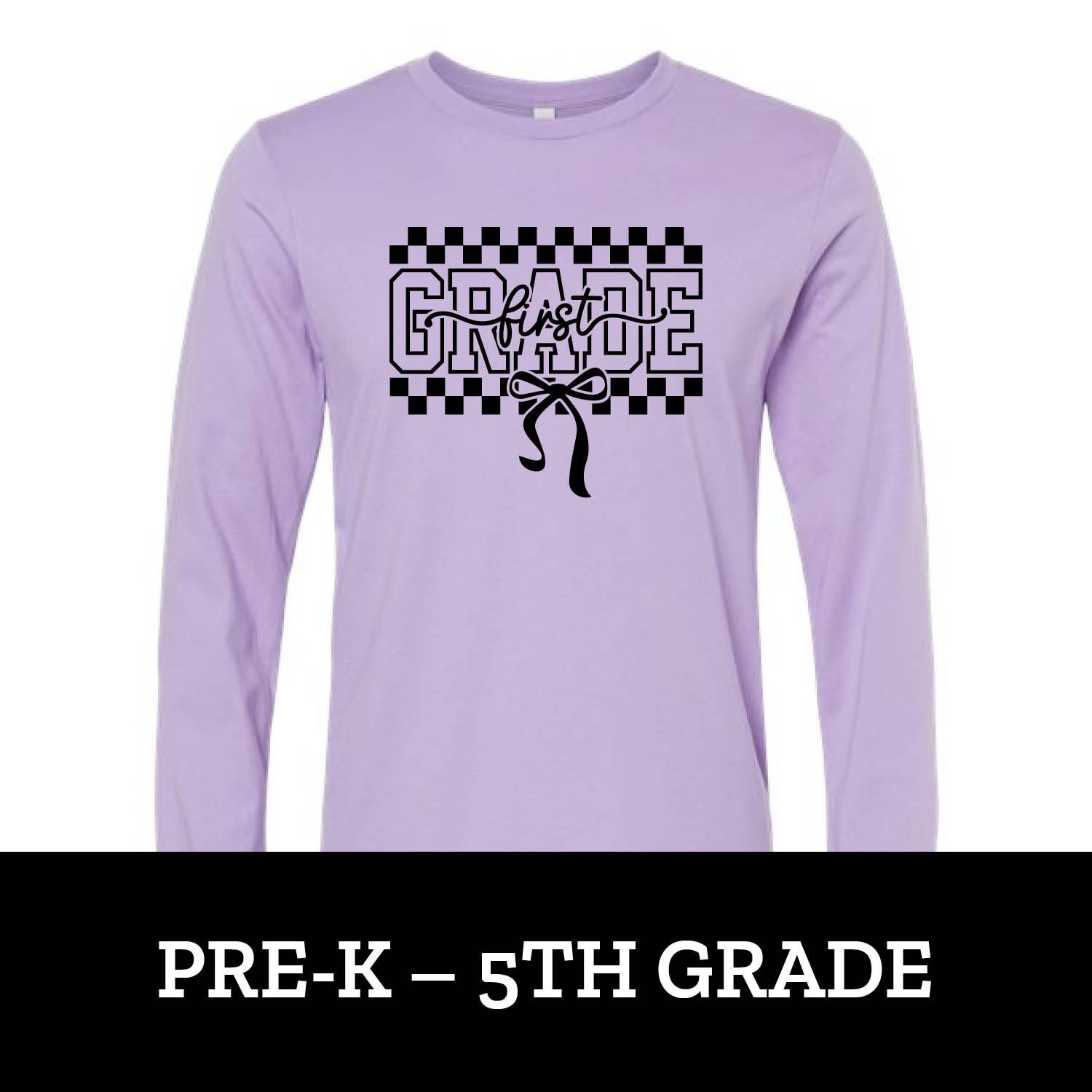 Customizable Bow Grade (PreK-5th) Long Sleeve