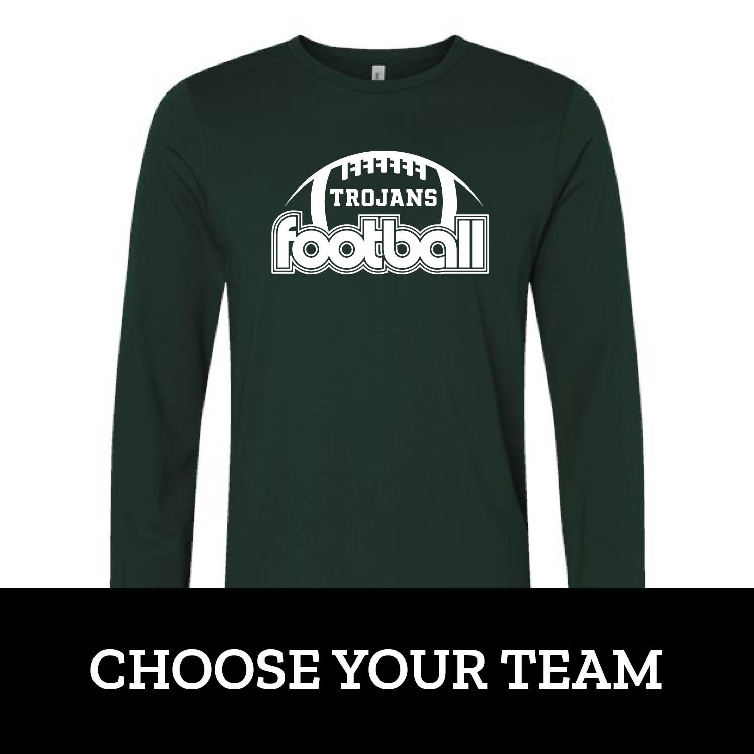 Customizable Retro Team Football Long Sleeve