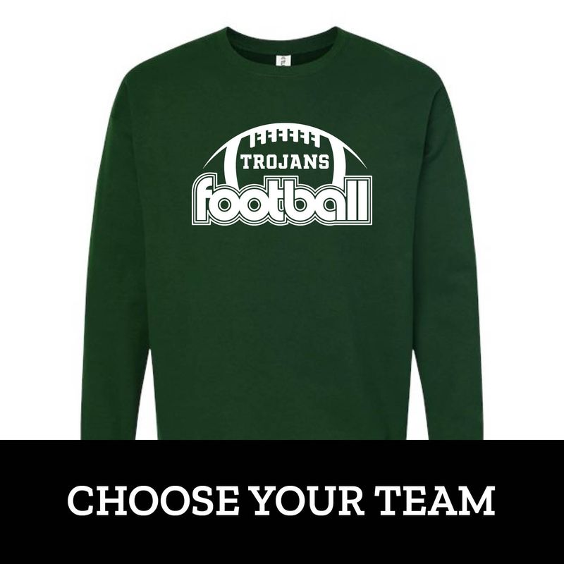 Customizable Retro Team Football Fleece Crew