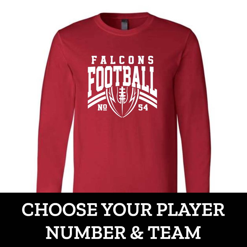 Customizable Team Football Number Long Sleeve