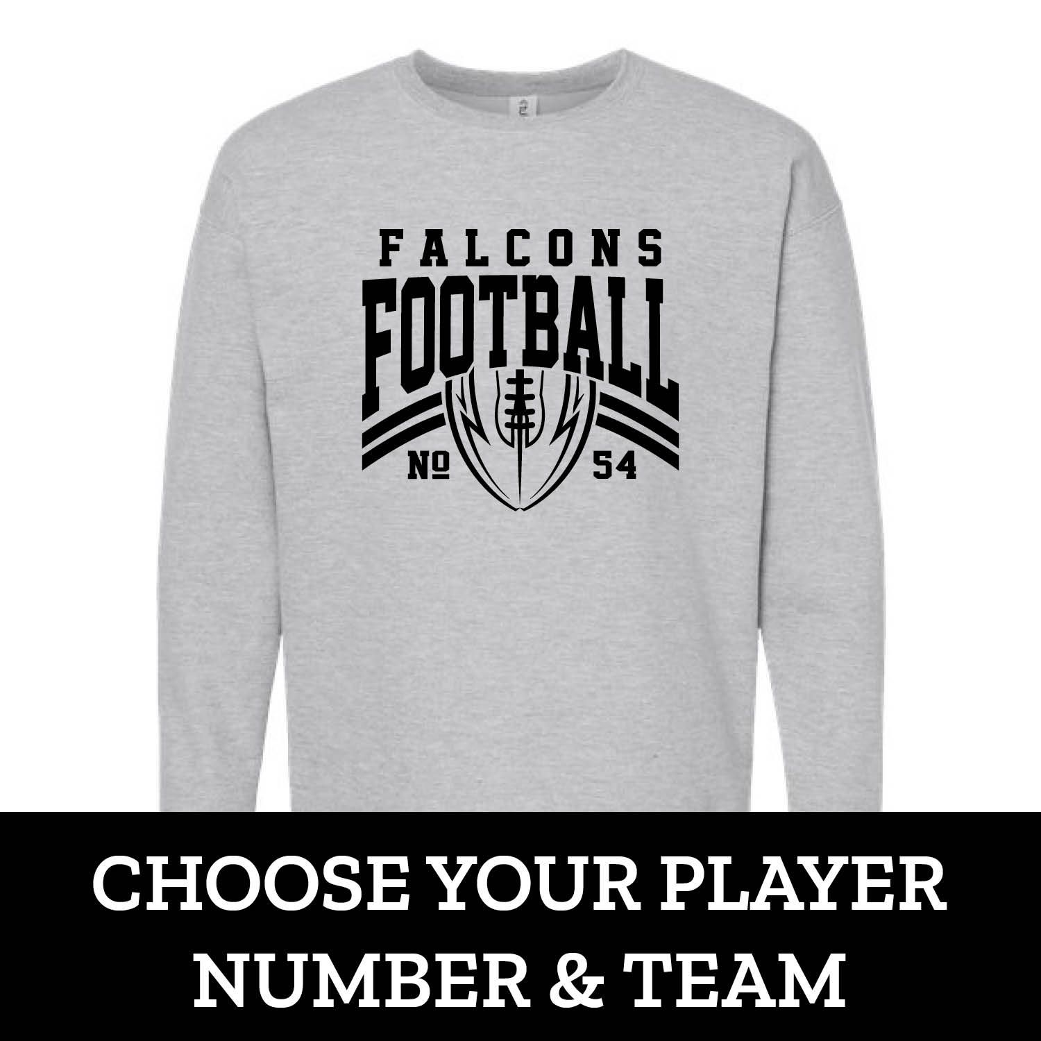 Customizable Team Football Number Fleece Crew