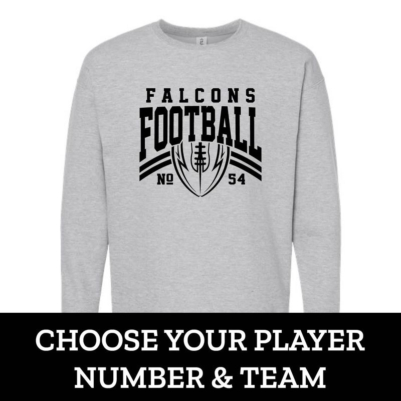 Customizable Team Football Number Fleece Crew