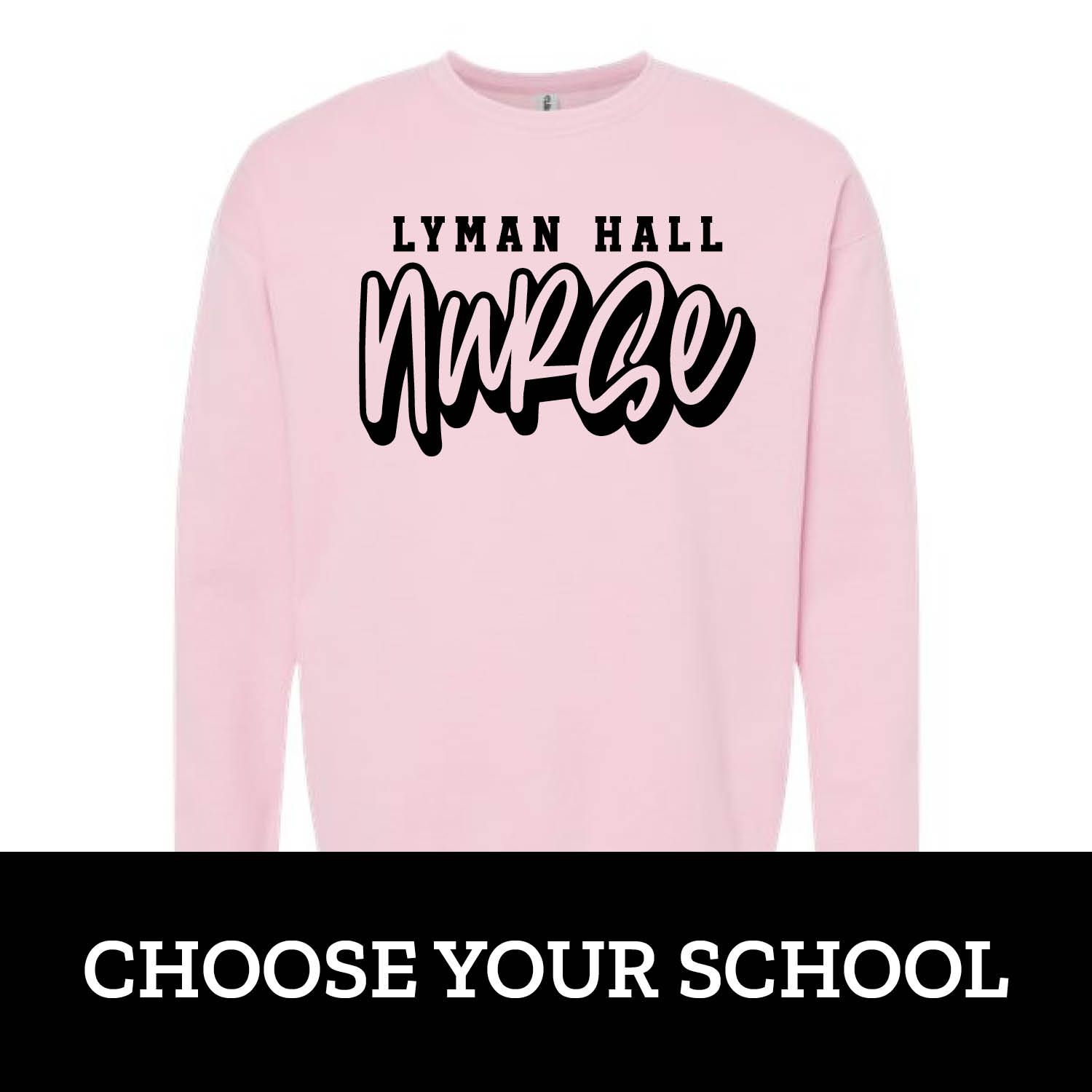 Customizable School Name Nurse Fleece Crew