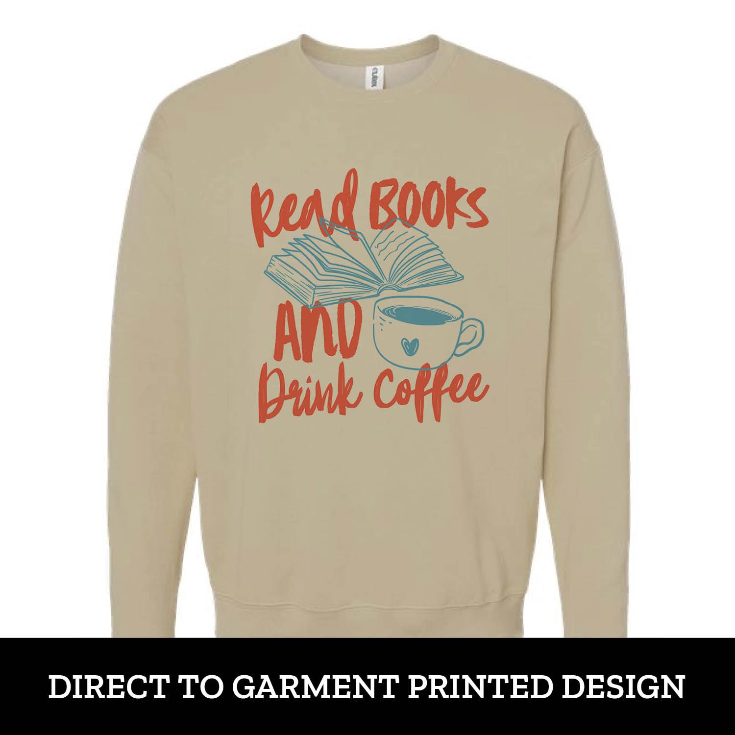 Books and Coffee Fleece Crew