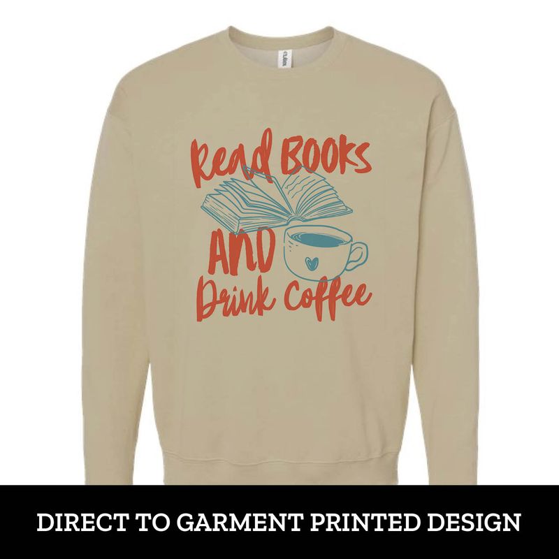 Books and Coffee Fleece Crew