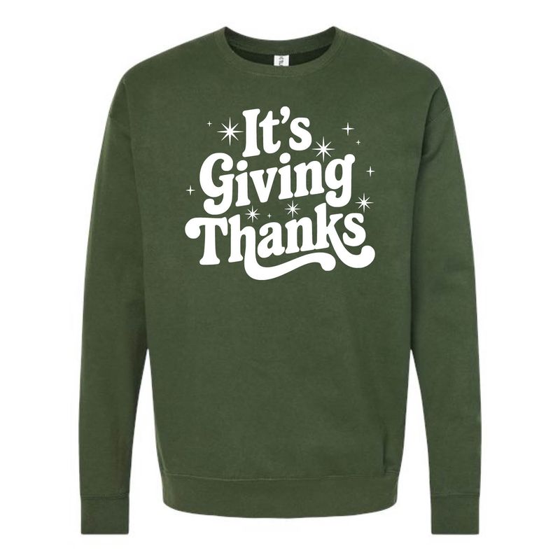 Customizable It's Giving Thanks Fleece Crew Customizable It's Giving Thanks Fleece Crew