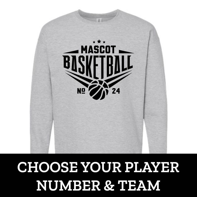 Customizable Team Basketball Number Fleece Crew Customizable Team Basketball Number Fleece Crew