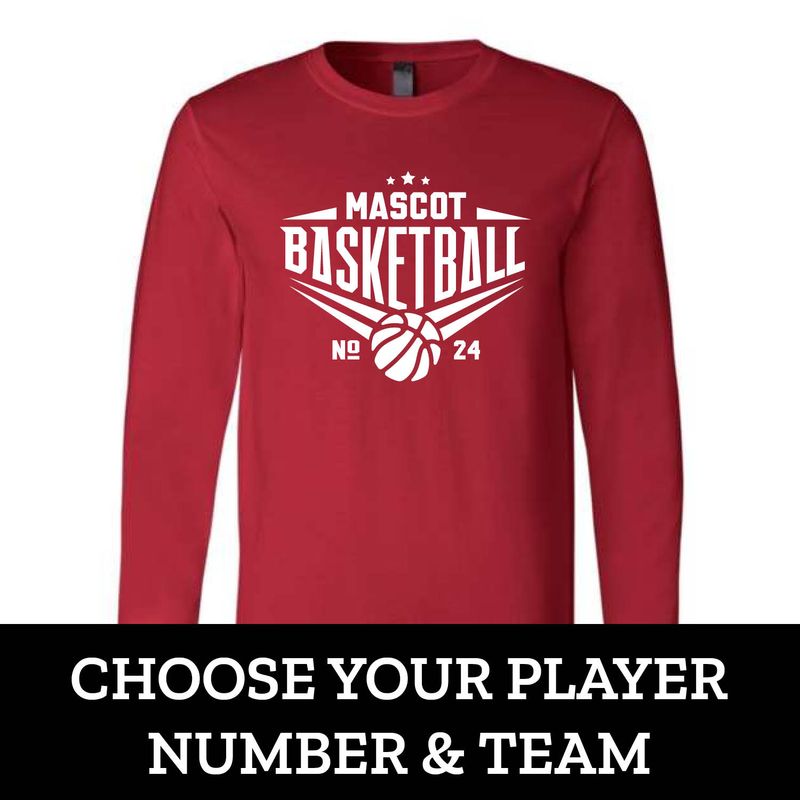 Customizable Team Basketball Number Long Sleeve Customizable Team Basketball Number Long Sleeve
