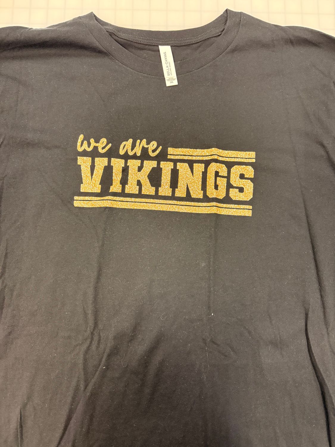 (3X) We Are Vikings - Glitter Gold - Long Sleeve Black
