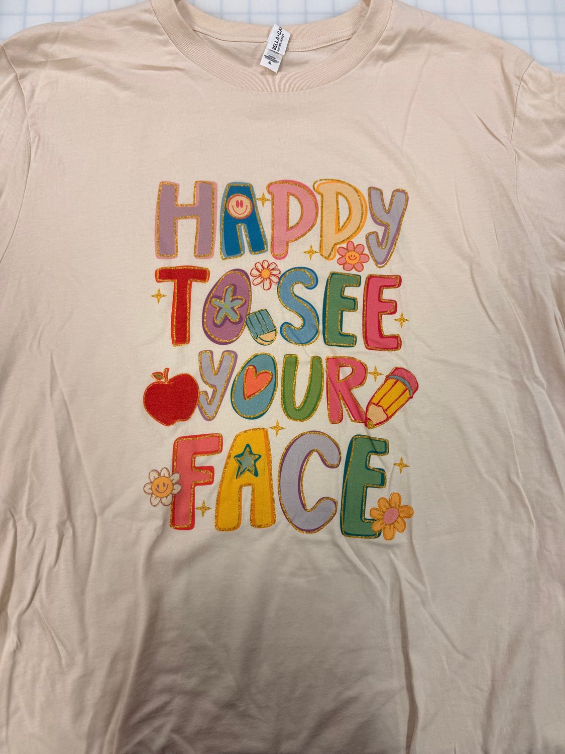 (XL) Happy to See Your Face - Long Sleeve Cream