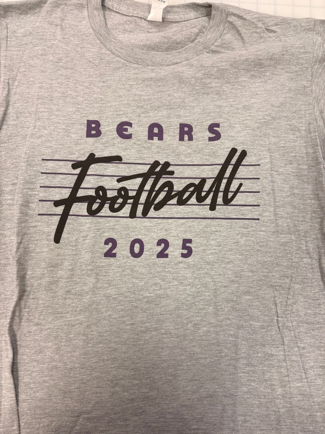 (M) Bears Football - Short Sleeve Heather Grey