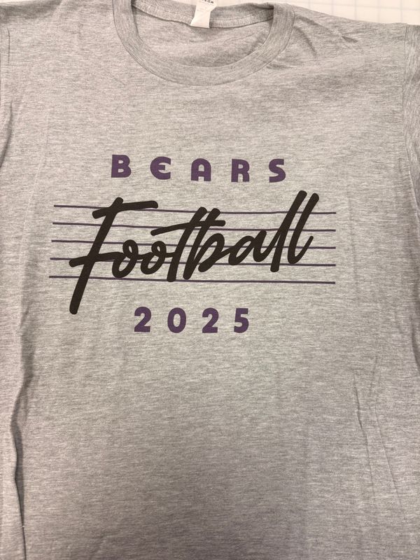 (M) Bears Football - Short Sleeve Heather Grey