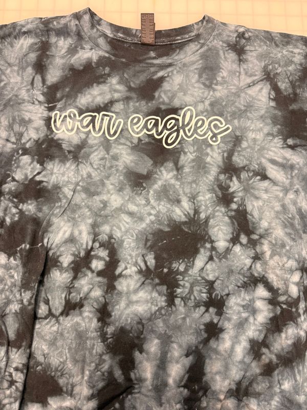 (L) War Eagles Script - Short Sleeve Black Crystal