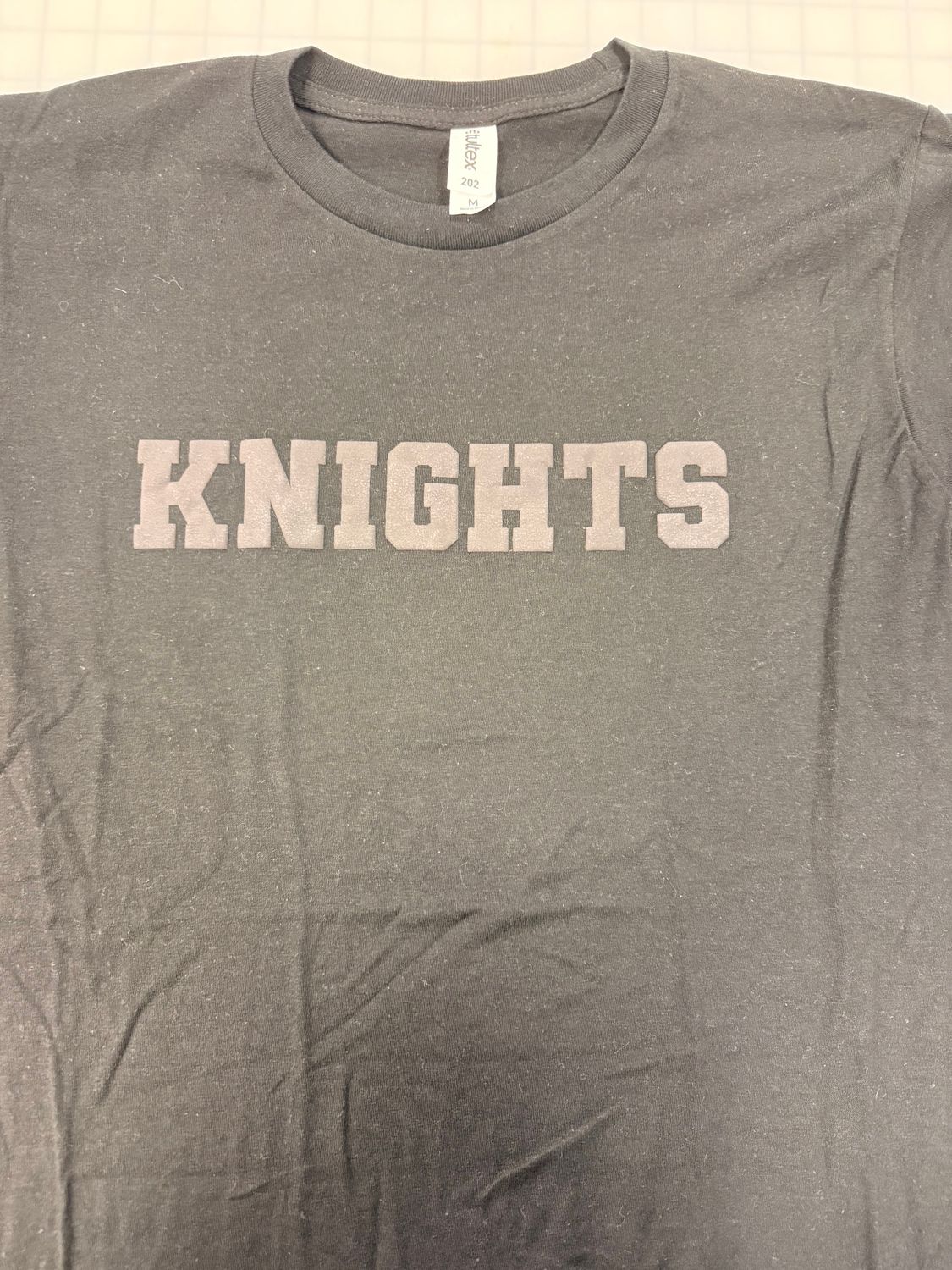 (M) Knights Varsity - Puff Black - Short Sleeve Black