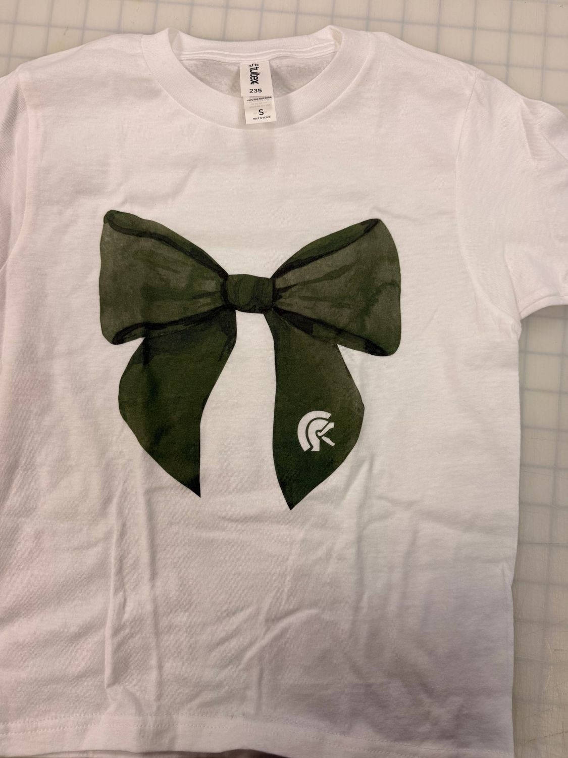 (Youth L) Trojan Bow - Short Sleeve White