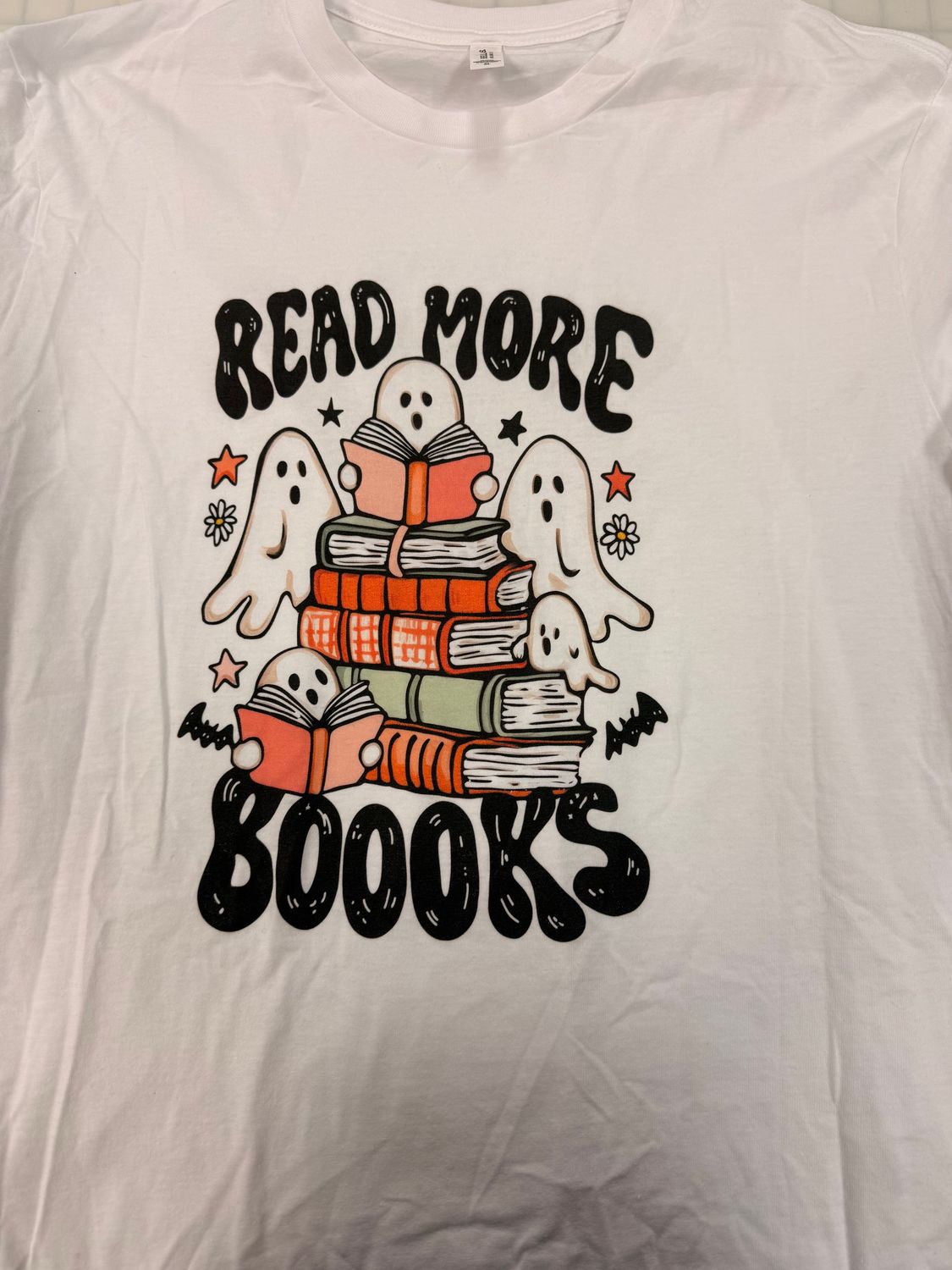 (XL) Read More Books - Long Sleeve White