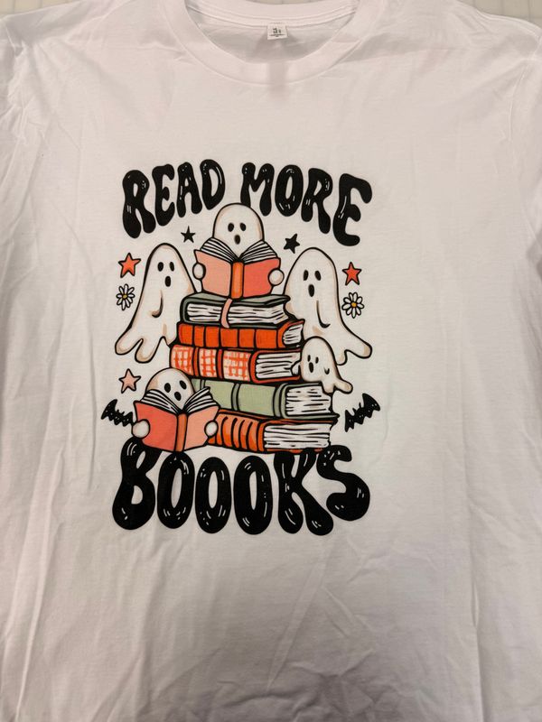 (XL) Read More Books - Long Sleeve White