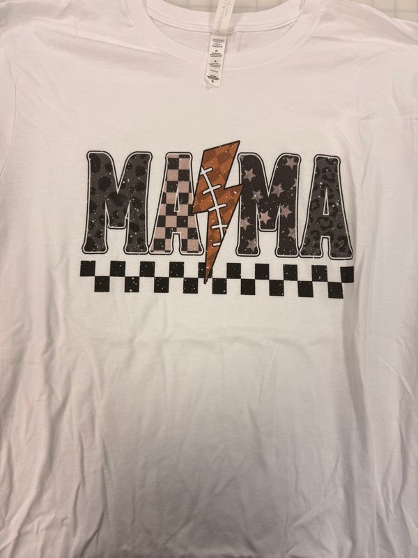 (XL) Football Mama - Long Sleeve White