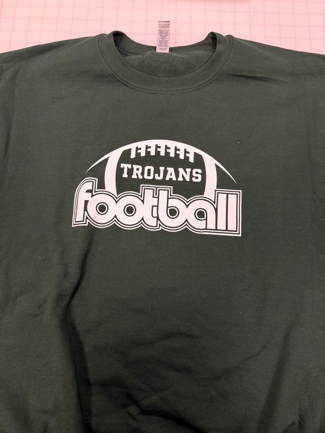 (L) Trojans Football - Fleece Crew Forrest