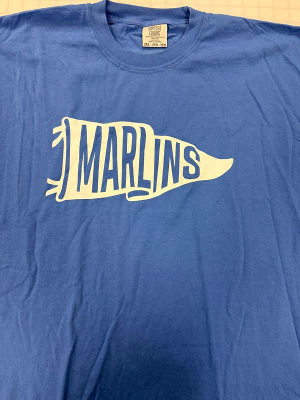 (2X) Marlins Pennant - Short Sleeve Mystic Blue