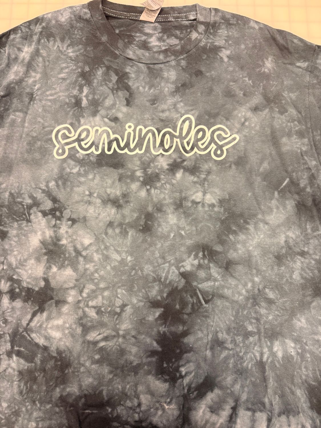 (M) Seminoles Script - Short Sleeve Tie Dye Black Crystal