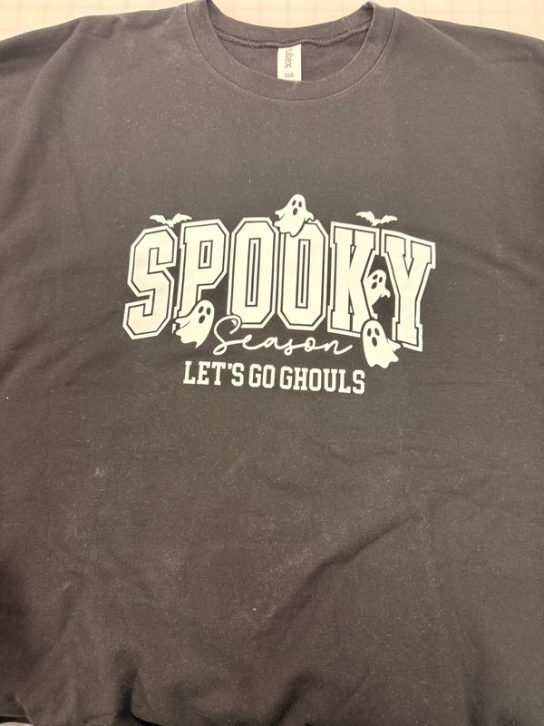 (M) Let's Go Ghouls - Fleece Crew Black