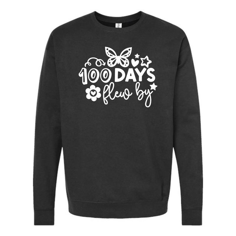 Customizable 100 Days Flew By Fleece Crew Customizable 100 Days Flew By Fleece Crew