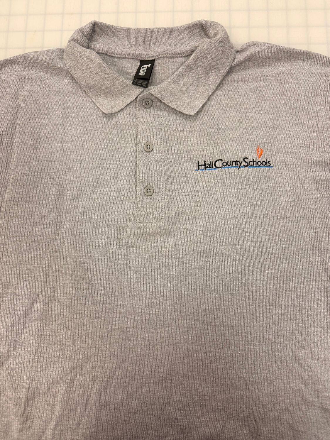 (2X) Hall County Embroidery - Short Sleeve Gray Polo (2X) Hall County Embroidery - Short Sleeve Gray Polo