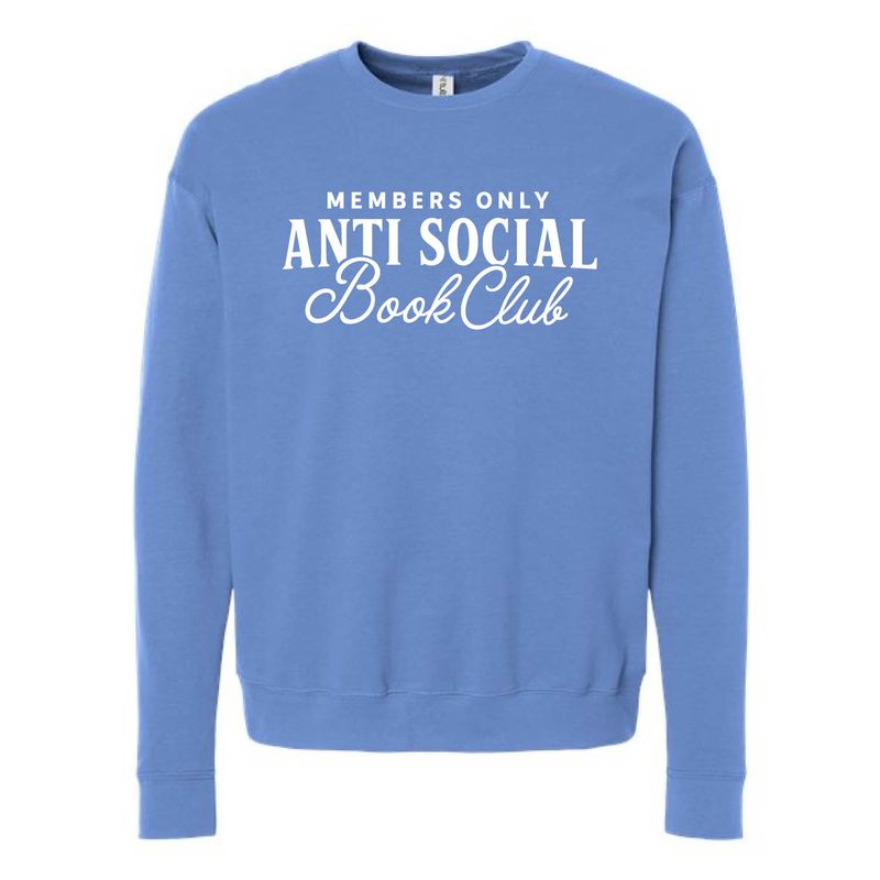 Customizable Anti Social Book Club Fleece Crew Customizable Anti Social Book Club Fleece Crew