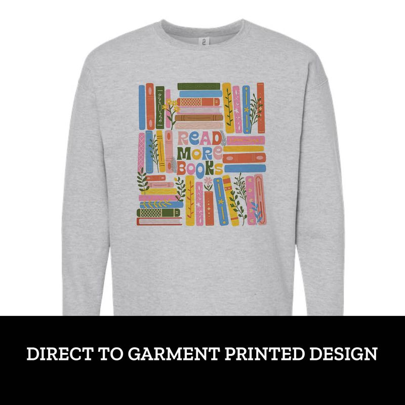 Colorful Read More Books Fleece Crew Colorful Read More Books Fleece Crew