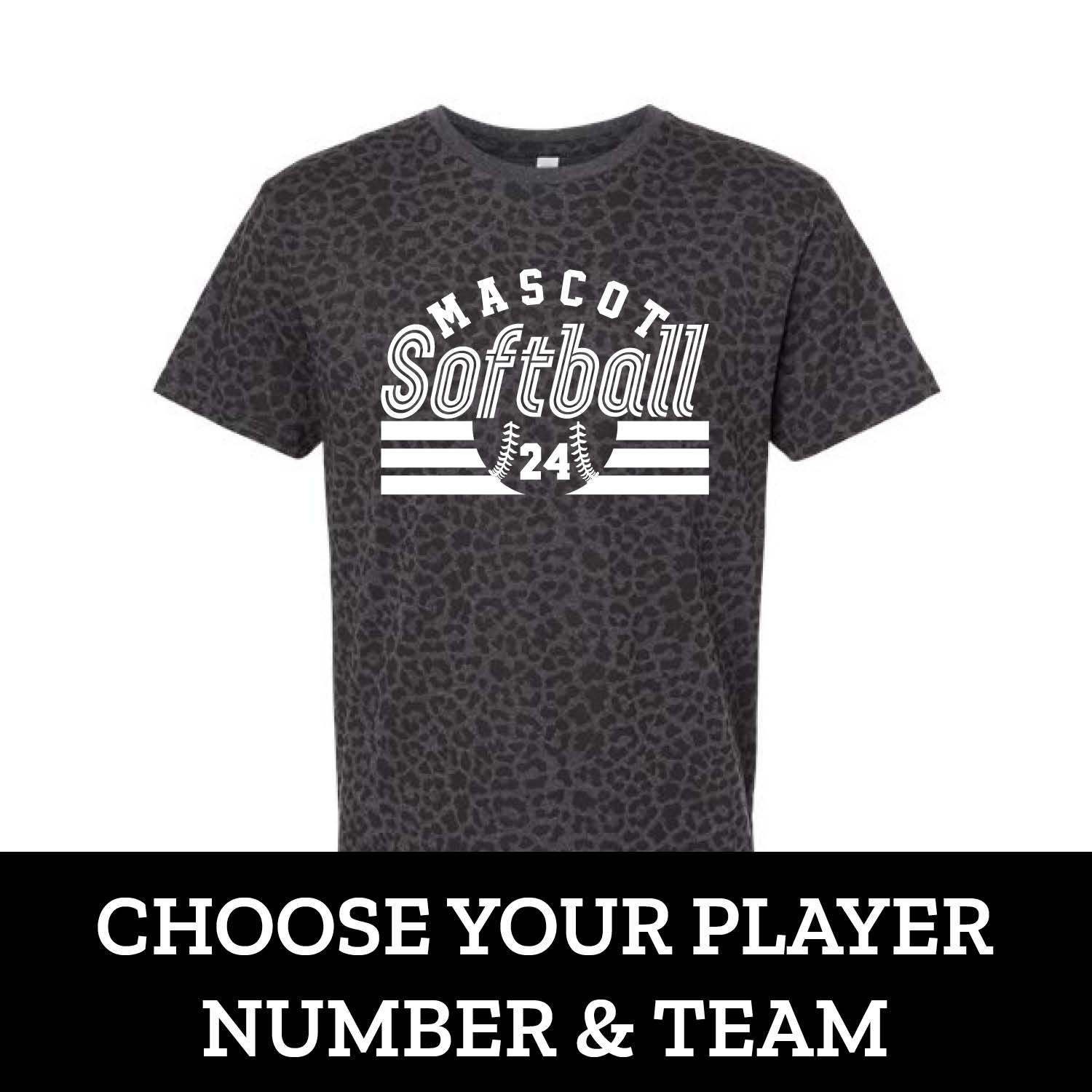 Customizable Team Softball Number Short Sleeve