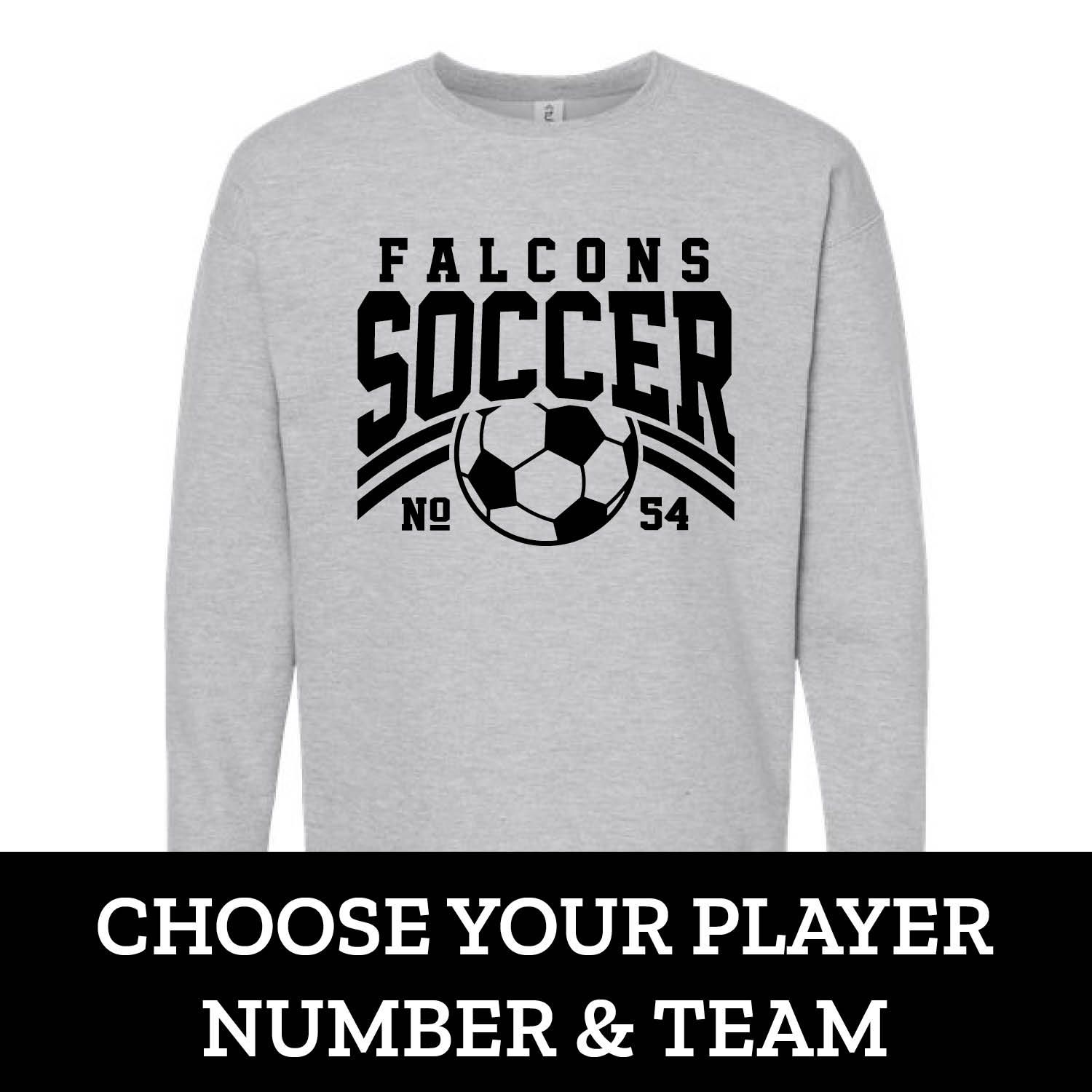 Customizable Team Soccer Number Fleece Crew
