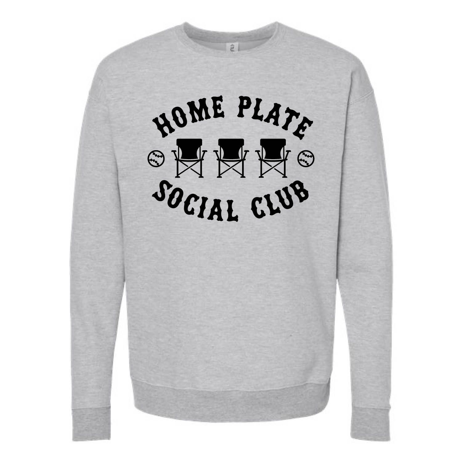 Customizable Home Plate Social Club Fleece Crew Customizable Home Plate Social Club Fleece Crew