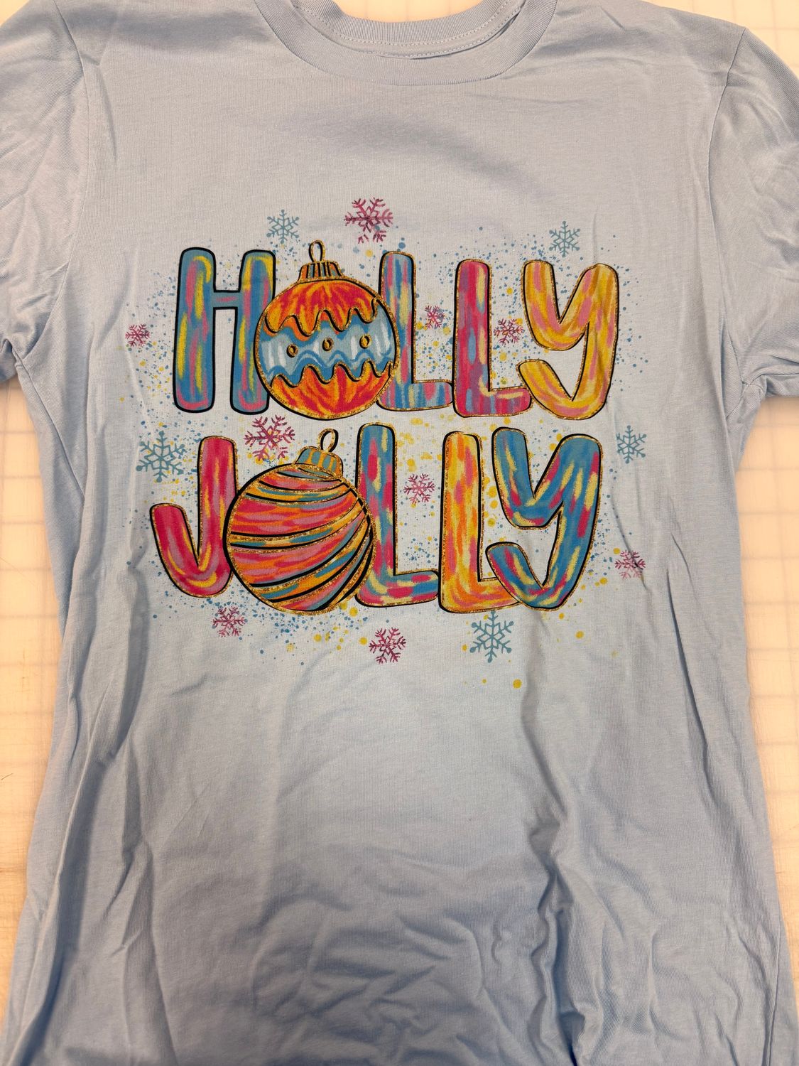 (S) Holly Jolly - Long Sleeve Light Blue